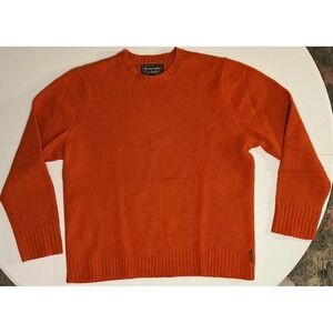 VTG Y2K 90s Abercrombie Fitch Men XL Orange 100% Wool Shetland Crewneck Sweater